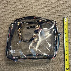 Vera Bradley Clear Cosmetic Bag with Multicolor Trim